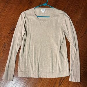 Tan lightweight cotton Teddie sweater.
